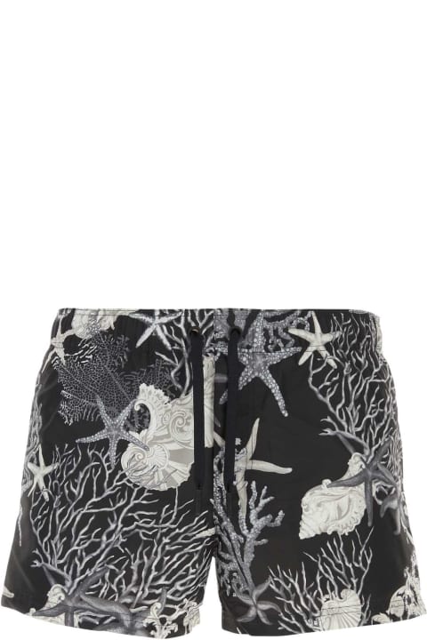 Pants for Men Versace Printed Polyester Swimming Shorts