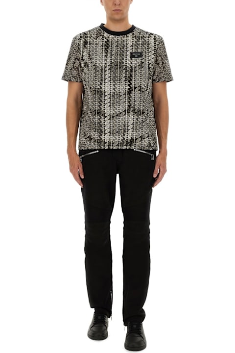 Balmain Monogrammed Jacquard T-shirt
