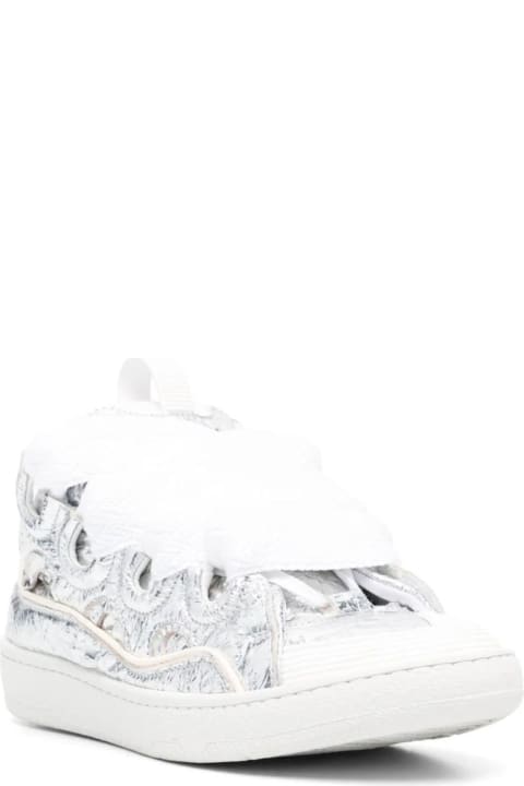 Lanvin Shoes for Women Lanvin Curb Sneakers In Crinkled Metallic Leather