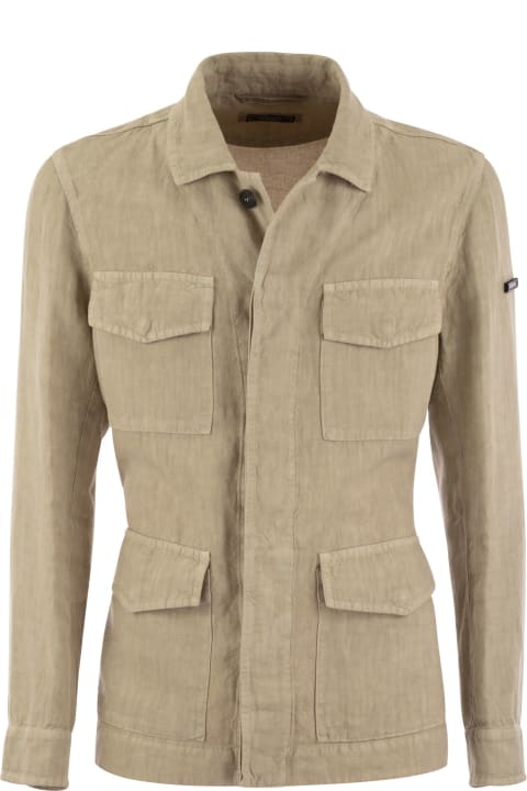Peserico Clothing for Men Peserico Pure Linen Canvas Safari Jacket