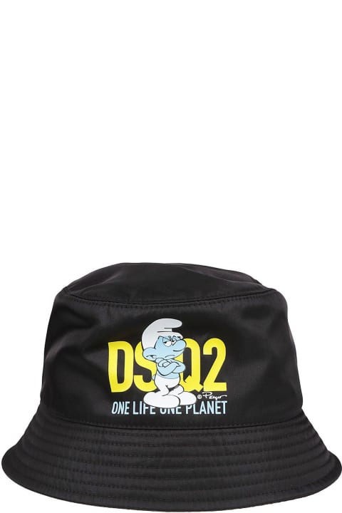 Hats for Men Dsquared2 Grouchy Smurf Bucket Hat