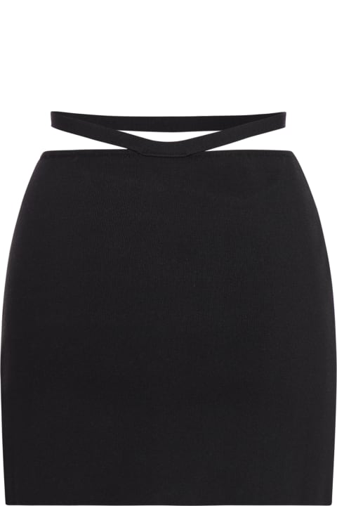 ANDREĀDAMO for Women ANDREĀDAMO Stretch Knit Mini Skirt With Cut-out Bel