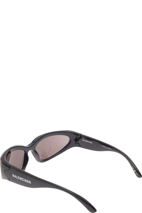 Fashion for Women Balenciaga 'swift Round' Black Sunglasses With Engraved Logo In Nylon Woman
