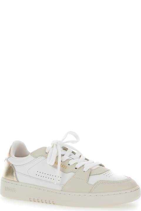 Sneakers for Women Axel Arigato 'dice Lo' White Sneakers With Logo Detail And Metallic Heel Tab In Suede And Leather Woman