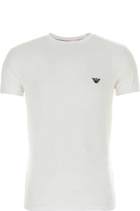 メンズ Emporio Armaniのトップス Emporio Armani White Stretch Cotton T-shirt