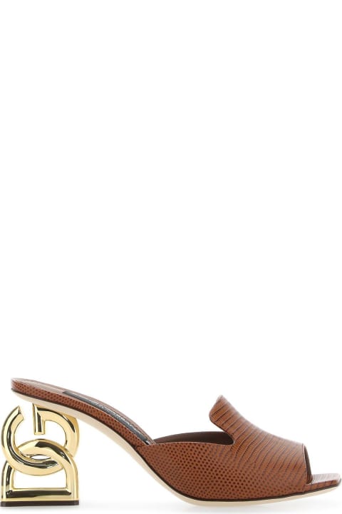 Dolce & Gabbana Sandals for Women Dolce & Gabbana Brown Leather Mules