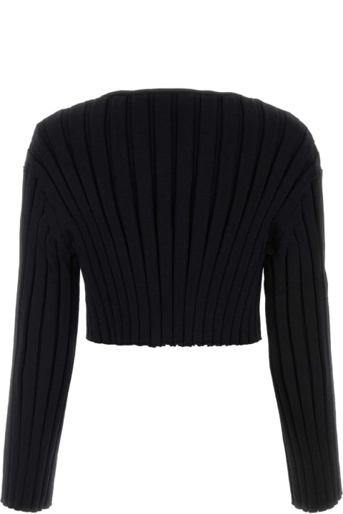 ウィメンズ新着アイテム T by Alexander Wang Black Stretch Nylon Sweater