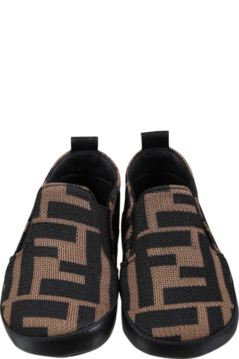 Fendi Shoes for Baby Girls Fendi Brown Slip-on For Babies With Double Ff