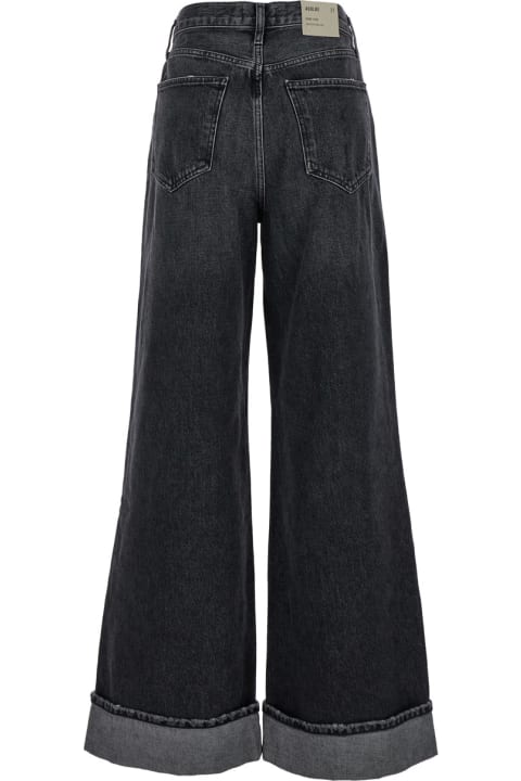 AGOLDE for Women AGOLDE 'dame' Black Flared Jeans With Cuffs In Denim Woman