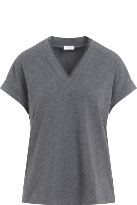 أدوات منزلية Brunello Cucinelli V-neck Monile T-shirt
