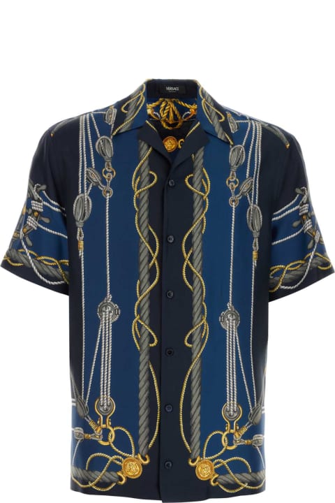 Shirts for Men Versace Printed Silk Shirt