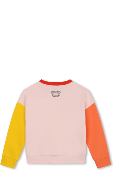 Kenzo Kids Sweaters & Sweatshirts for Girls Kenzo Kids Pink Sweater With Tiger Patch In Cotton Girl