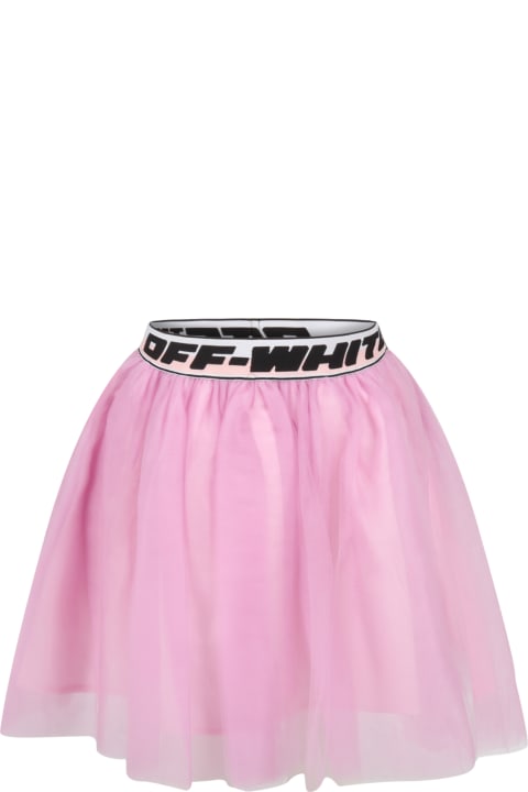 Lilac Skirt For Girl With Logos