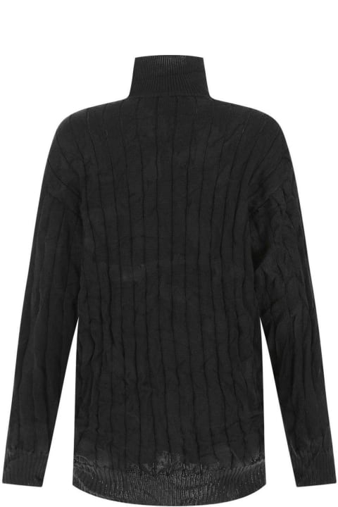 Sweaters for Women Balenciaga Creased Turtleneck Knit Jumper