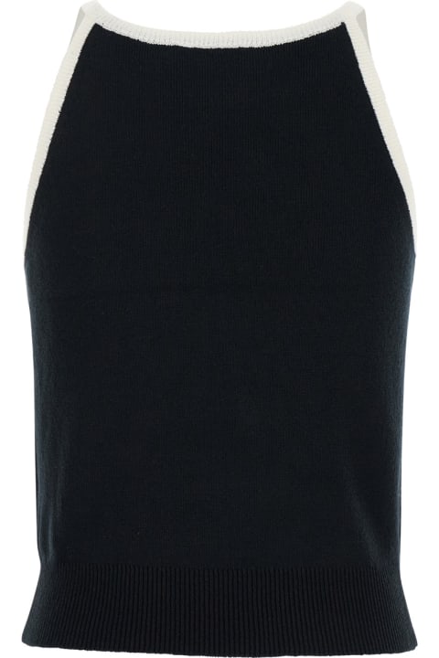 Dunst Topwear for Women Dunst Black Knit Halterneck Top In Cotton Blend Woman
