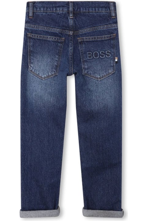 Bottoms for Boys Hugo Boss Hugo Boss Jeans Blu Navy Stretch In Denim Di Cotone Bambino