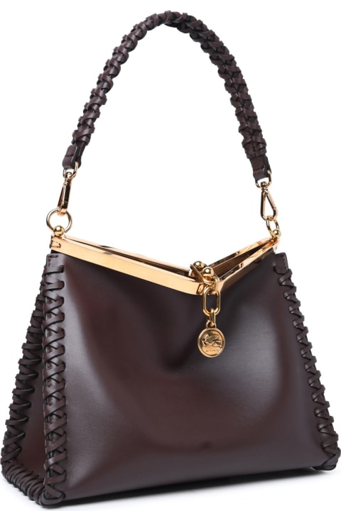 Etro Women Etro 'vela' Small Brown Leather Bag