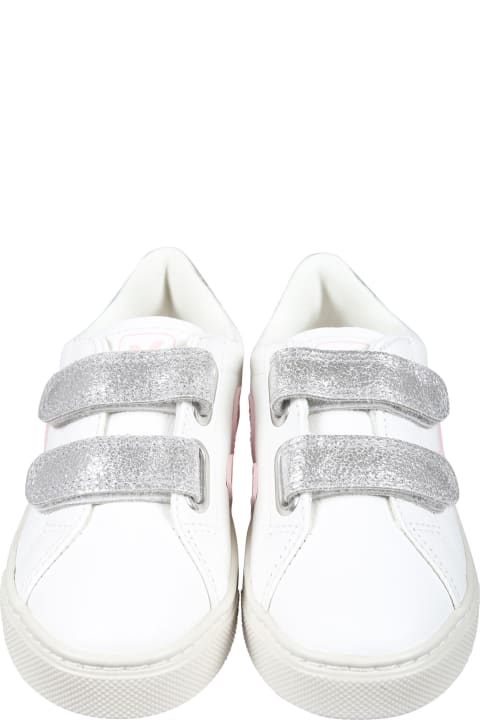 ガールズ シューズ Veja White Sneakers For Girl With Logo