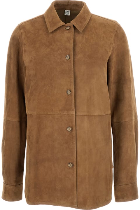 Totême for Women Totême Brown Panelled Shirt In Suede Woman