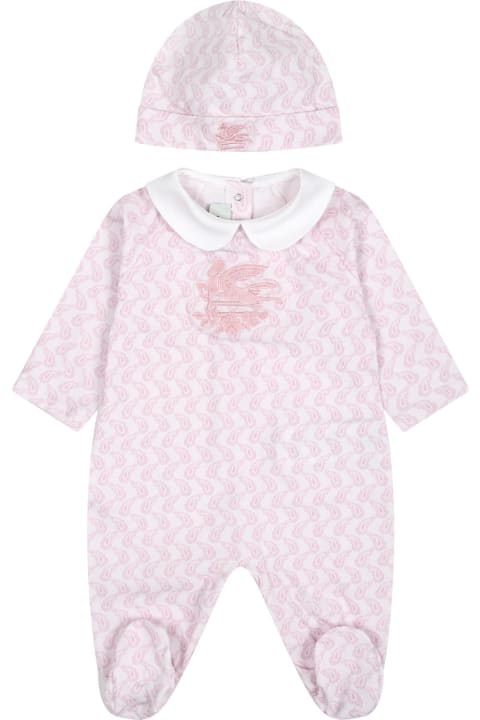 Fashion for Baby Boys Etro Pink Set For Baby Girl With Logo