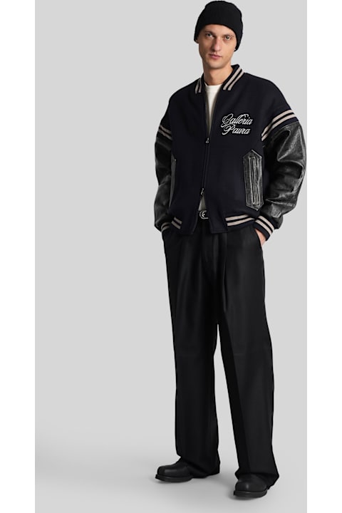 Paura for Women Paura Stan Bomber Bomber Jacket In Blue Wool