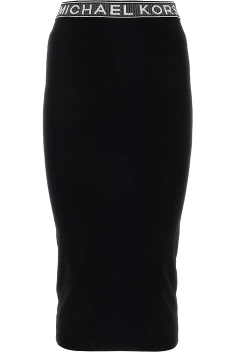 ウィメンズ Michael Korsのスカート Michael Kors Black Stretch Viscose Blend Skirt