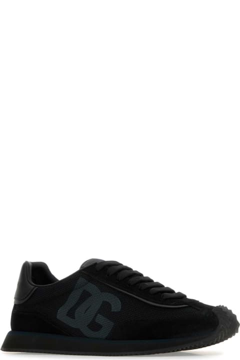 Dolce & Gabbana Sneakers for Women Dolce & Gabbana Black Suede And Mesh Dg Aria Sneakers