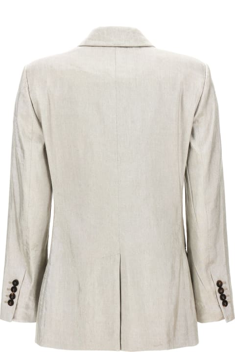 Brunello Cucinelli Coats & Jackets for Women Brunello Cucinelli Laminated Double-breasted Blazer