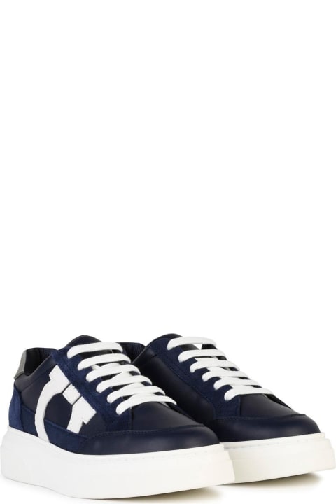 Ferragamo Sneakers for Men Ferragamo 'cassina' Blue Leather Sneakers