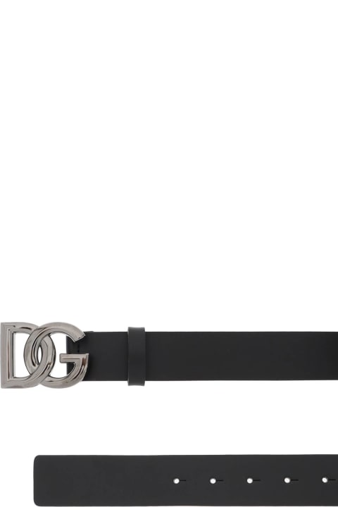 メンズ ベルト Dolce & Gabbana Black Leather Belt