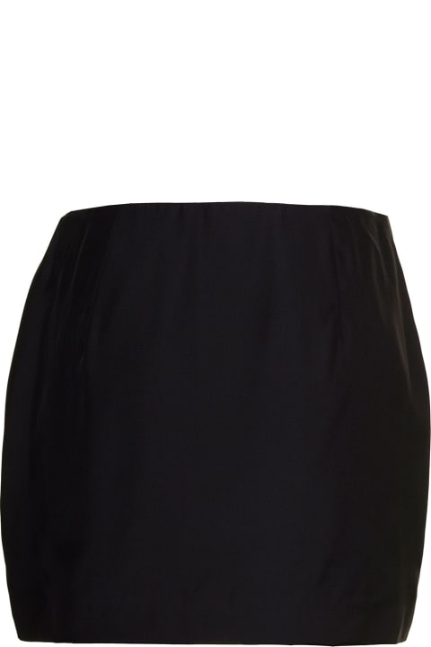 GAUGE81 Skirts for Women GAUGE81 'anjo' Black Miniskirt With Dramatic Side Draping Detail In Silk Woman Gauge81