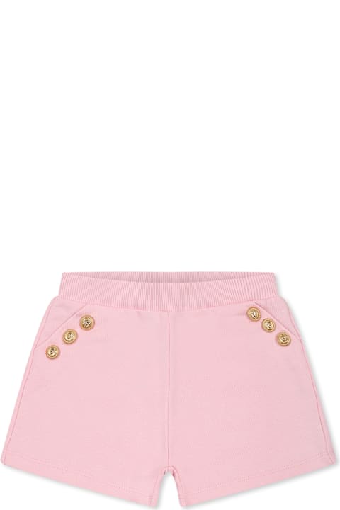 Balmain لـ Kids Balmain Pink Shorts For Baby Girl With Buttons