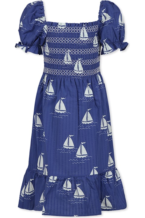 Homeware Mini Rodini Blue Dress For Girl With Sailboats