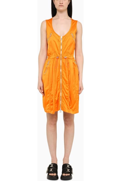 Bottega Veneta for Women Bottega Veneta Orange Zipped Short Dress