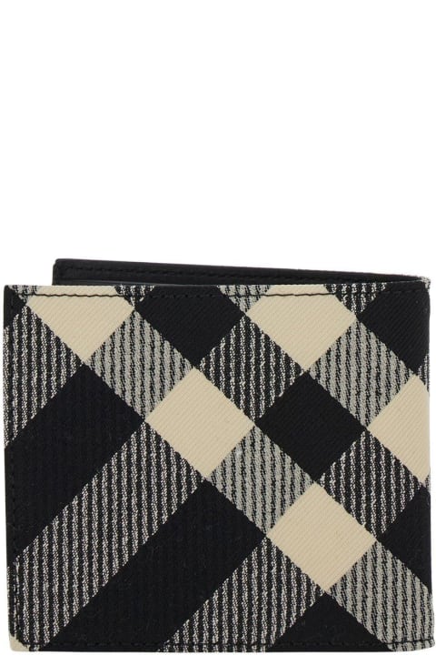 Accessories Sale for Men Burberry Check Patterned Bi-fold Wallet