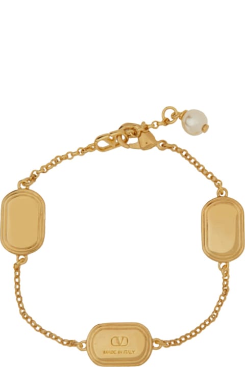 Bracelets for Women Valentino Garavani Metal, Enamel, Crystal And Swarovski® Pearl "ovalette" Bracelet