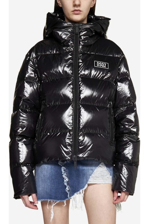 Clothing for Women Dsquared2 Quilted Glossy Nylon Puffer Jacket