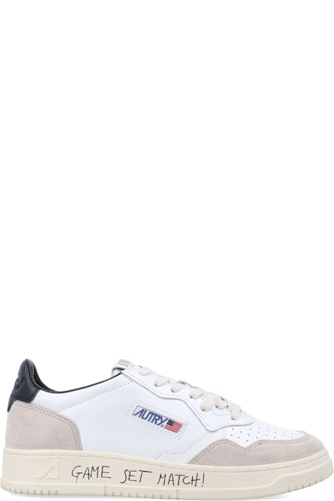 Homeware Autry Autry Medalist Low White & Black Leather And Suede Sneakers