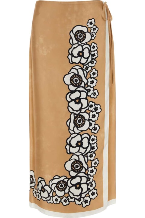 Prada Sale for Women Prada Camel Silk Skirt