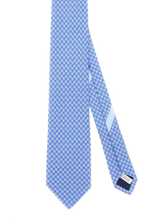 Ferragamo Ties for Women Ferragamo Micro Pattern Printed Tie