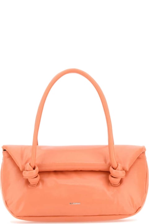 ウィメンズ Jil Sanderのトートバッグ Jil Sander Peach Pink Leather Small Knot Handle Handbag