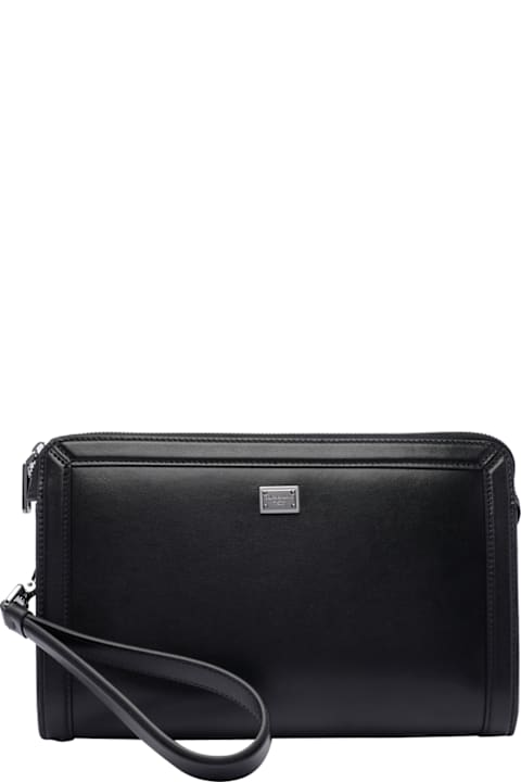 Dolce & Gabbana Luggage for Men Dolce & Gabbana Black Leather Clutch