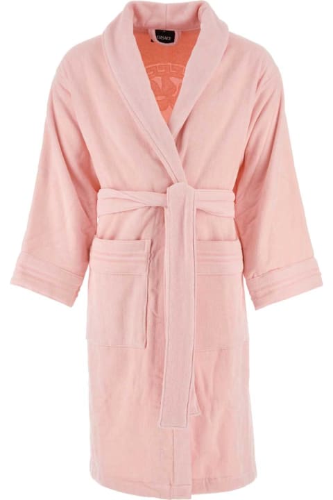 Versace Underwear & Nightwear for Women Versace Pastel Pink Terry Fabric Bathrobe