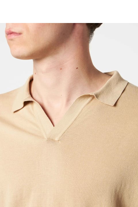 أدوات منزلية MC2 Saint Barth Sloan Beige Knitted Buttonless Polo Shirt