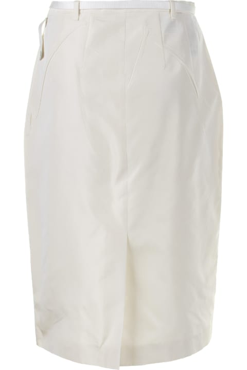 Prada Clothing for Women Prada White Midi Skirt With Belt