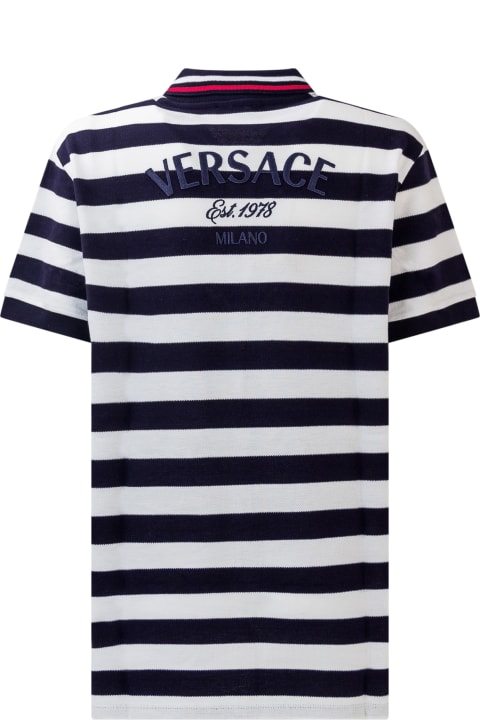 Versace Topwear for Boys Versace Nautical Stripe Polo