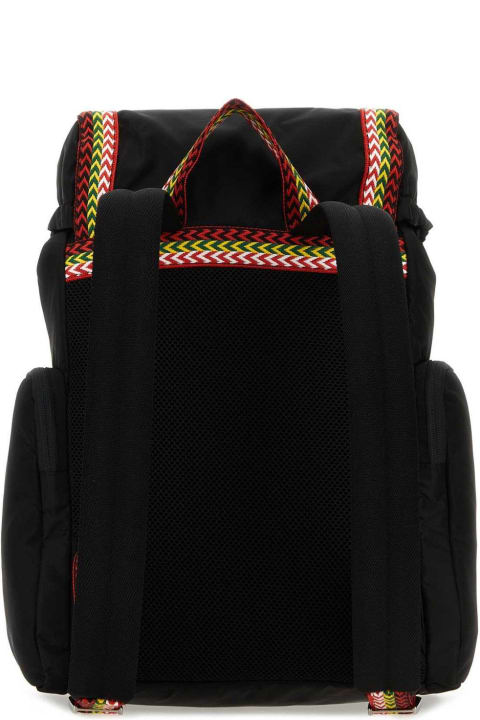 Bags Sale for Men Lanvin Curb Logo Patch Drawstring Backpack
