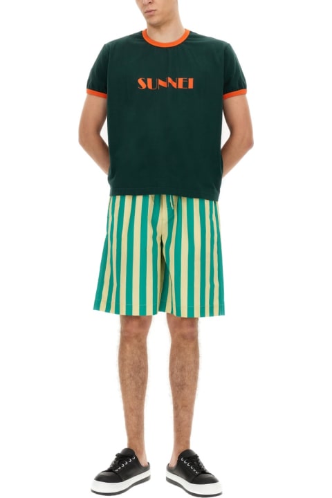 Sunnei Pants for Men Sunnei Striped Pattern Bermuda Shorts
