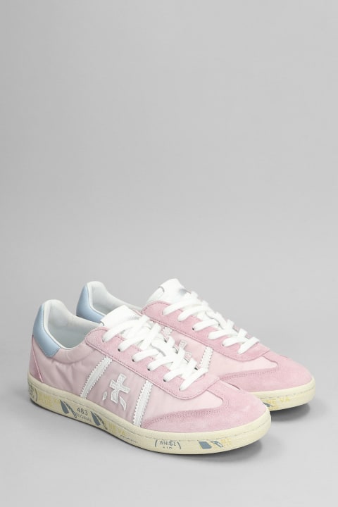 Fashion for Women Premiata Bonnie Sneakers In Rose-pink Suede And Fabric