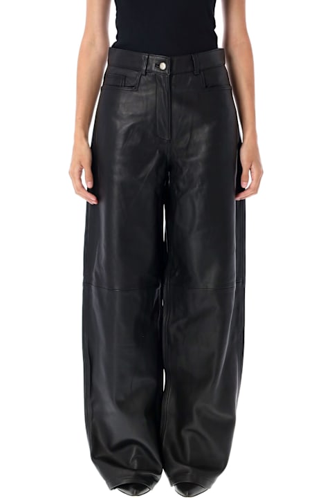 REMAIN Birger Christensen سراويل طويلة وقصيرة لـ السيدات REMAIN Birger Christensen Cocoon Leather Pants